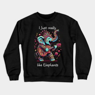 Majestic Elephant With Vibrant Tribal Designs Crewneck Sweatshirt